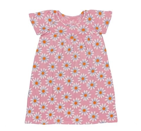 H by Hamleys Girls Short Sleeves Dress Sunflower All Over Print-Multicolor