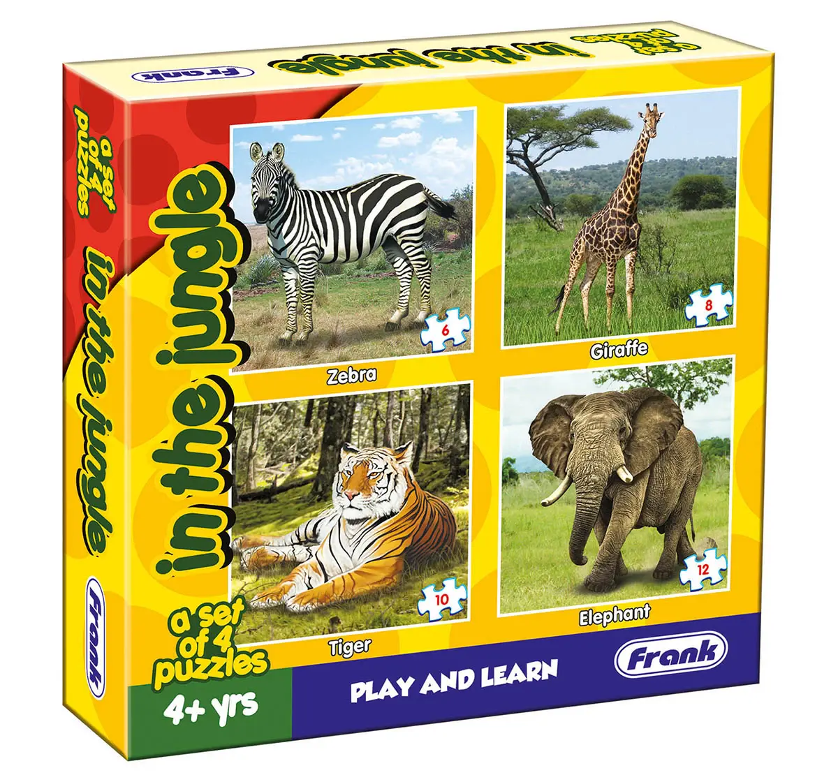 Frank Animals Puzzles - A Set of 6 Two-Piece Shaped Jigsaw Puzzles for 3  Year Old Kids and Above
