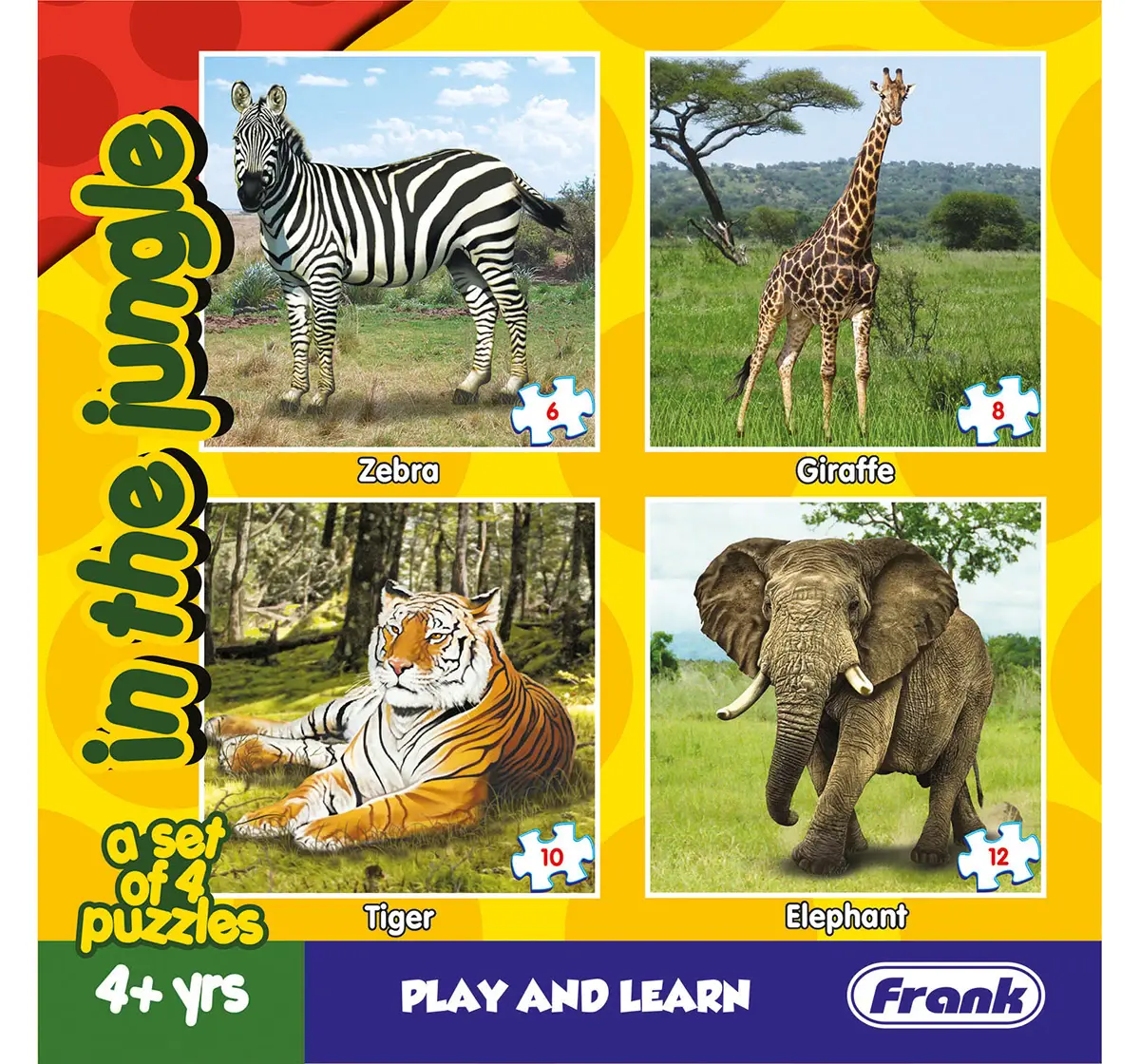 Frank In The Jungle Puzzle Pack of 4 for Kids age 3Y+