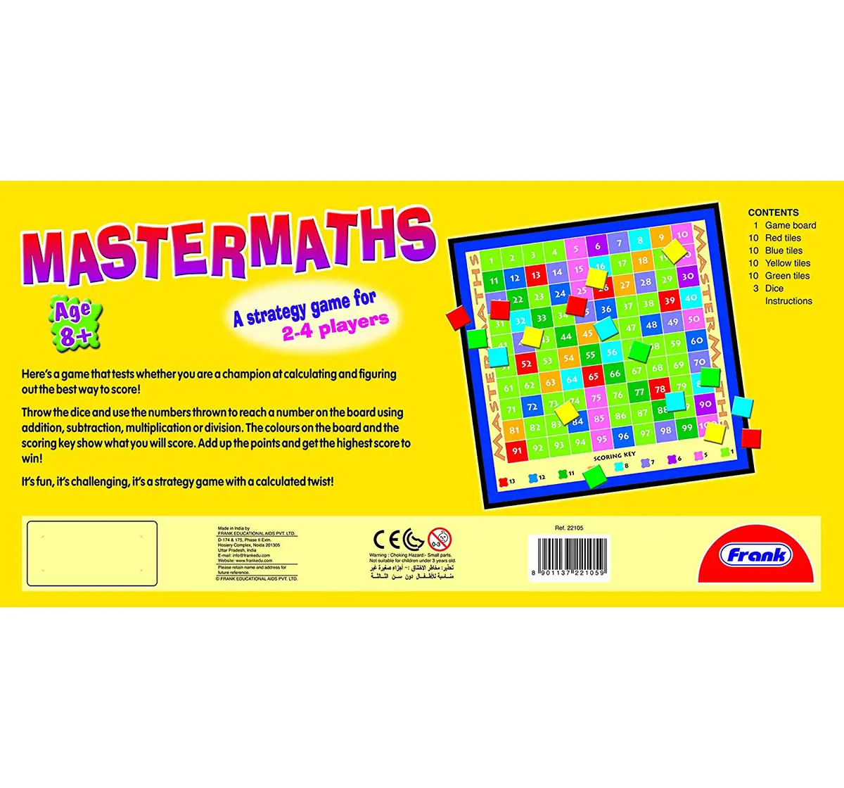 Frank  Mastermaths Board Game For 8 Year Old Kids And Above Puzzles for Kids age 6Y+ 