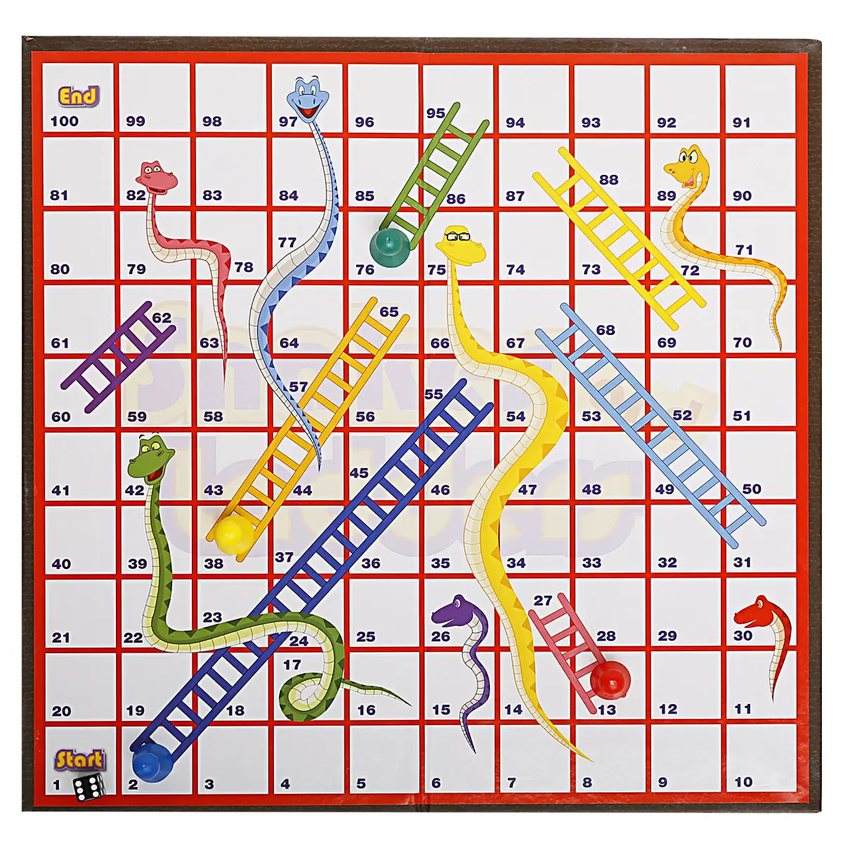 Funskool Snakes & Ladder Classic Board Games for Kids, 2-4Players, 4Y+, Multicolour