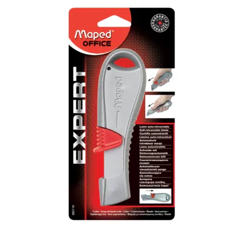 Maped Expert Heavy Duty Self Retractable Cutter with Trapezoid Blade, 7Y+