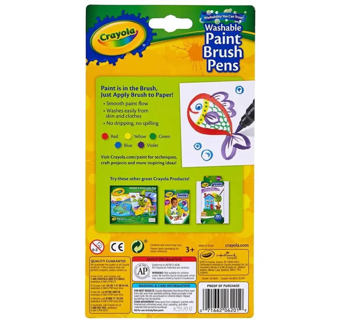 Crayola Paint Brush Pens, Classic, 5 pieces, 3Y+