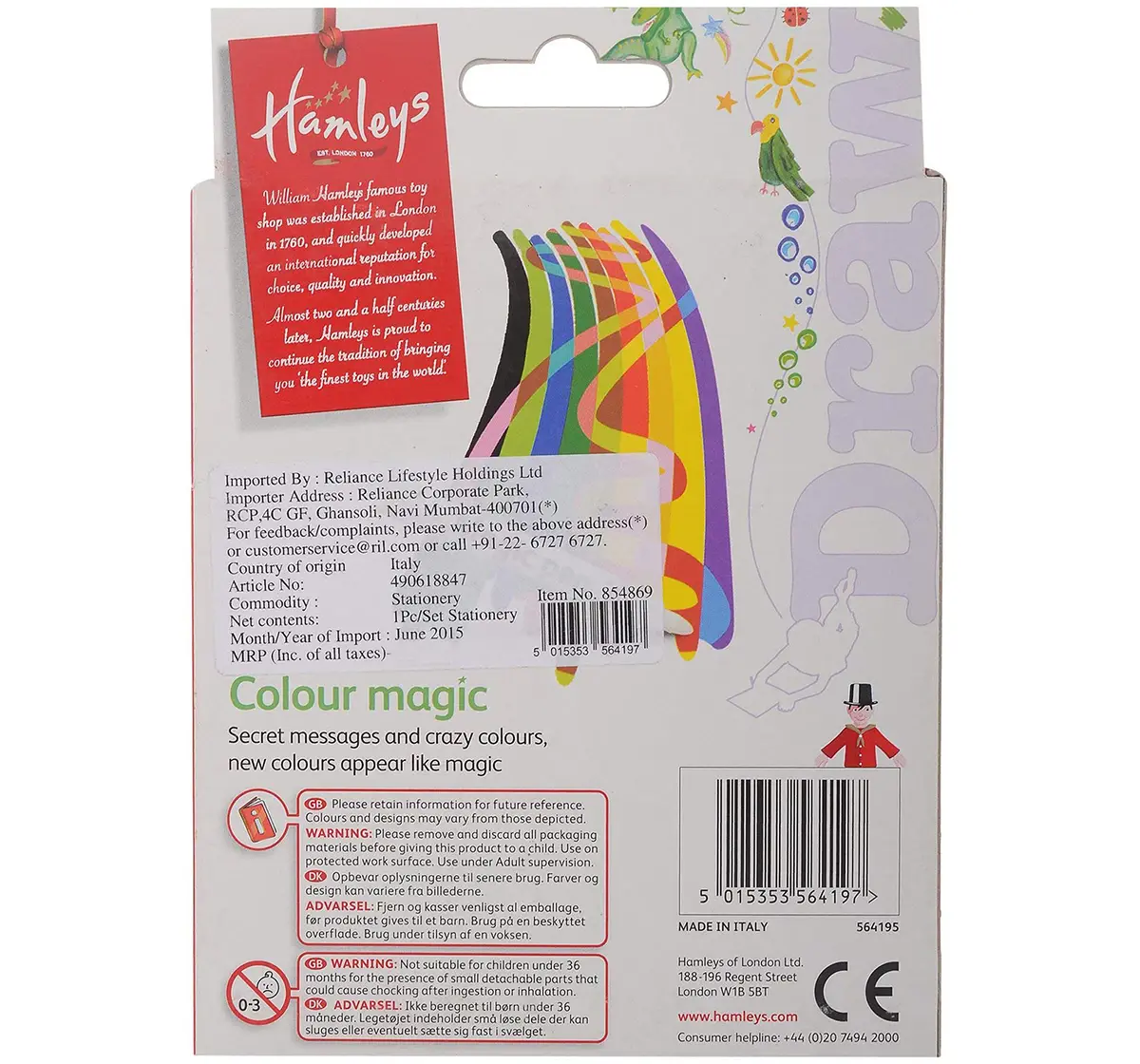  Hamleys Magic Colour Marker Pens School Stationery for Kids age 3Y+ 