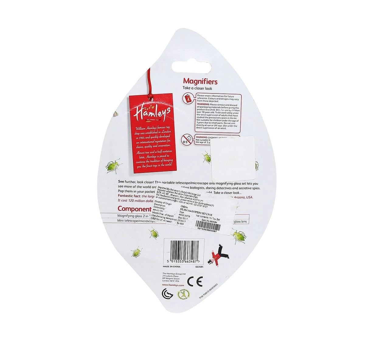  Hamleys Magnifiers Set 2 Pieces Science Equipments for Kids age 10Y+ (Blue)