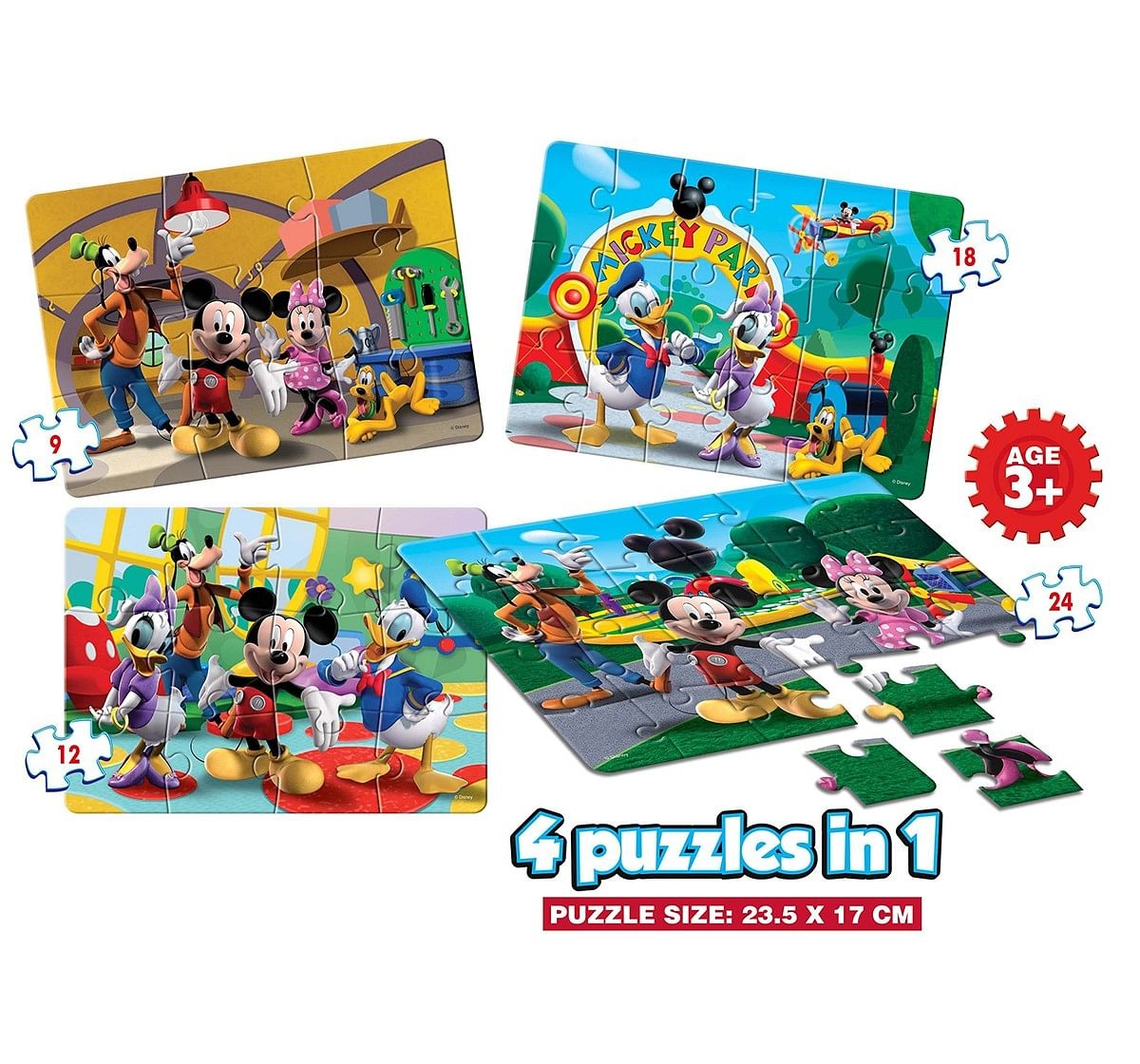 Disney  Frank Mickey Mouse Clubhouse 4 In 1 Puzzles for Kids age 3Y+ 