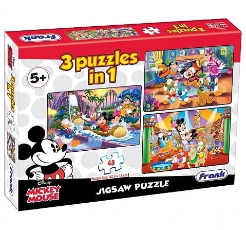 Disney  Frank Mickey Mouse Friends 3 In 1 Puzzles for Kids age 5Y+ 
