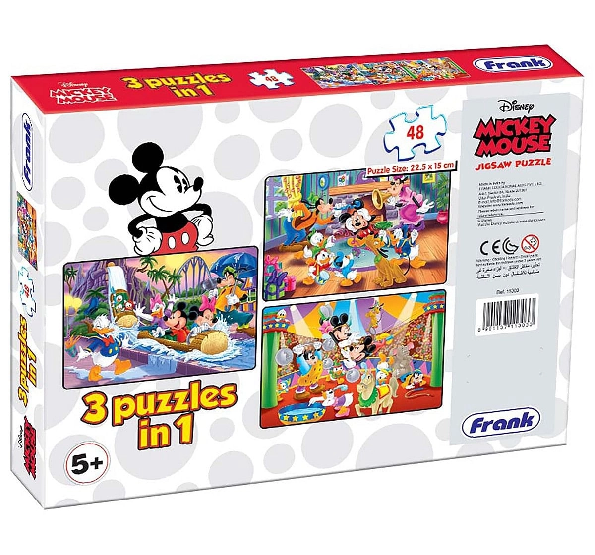 Disney  Frank Mickey Mouse Friends 3 In 1 Puzzles for Kids age 5Y+ 
