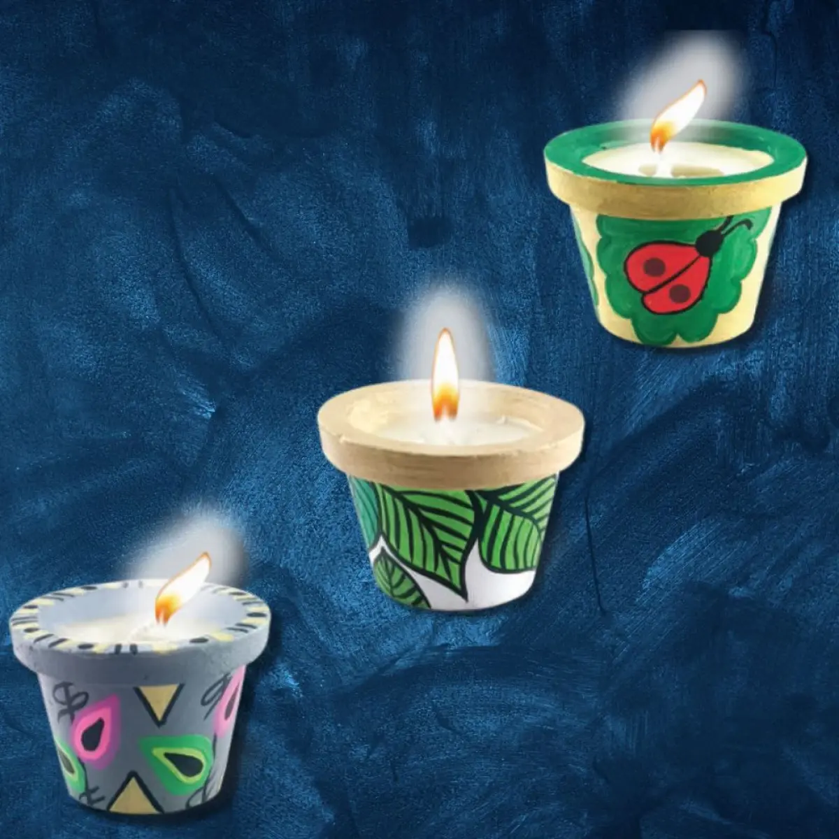 Toykraftt Pot Painting Kit Candle Making Kit from Pretty Pots Pack of 1 Multicolour, 8Y+