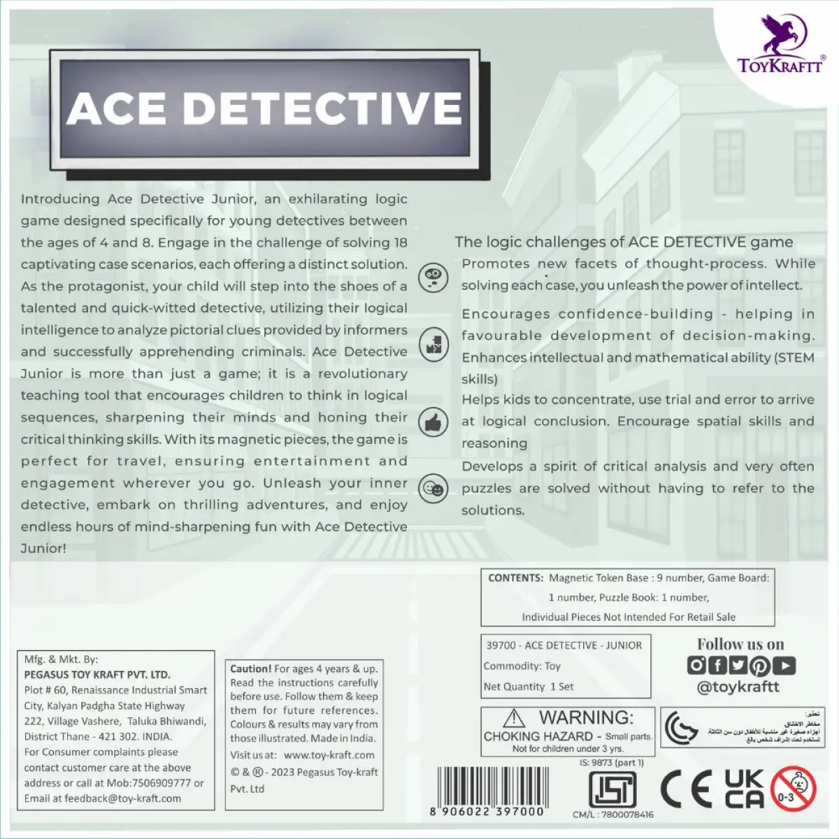 Toykraftt Detective Games Ace Detective Junior Multicolour, 4Y+