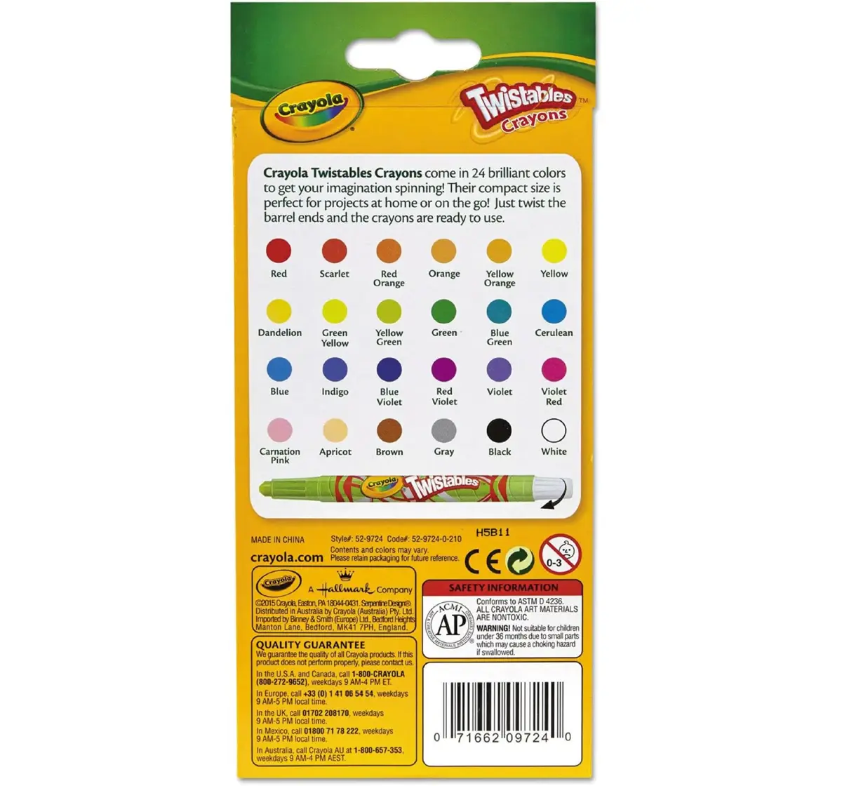 Crayola Mini Twistables Crayons, 24 pieces, 3Y+