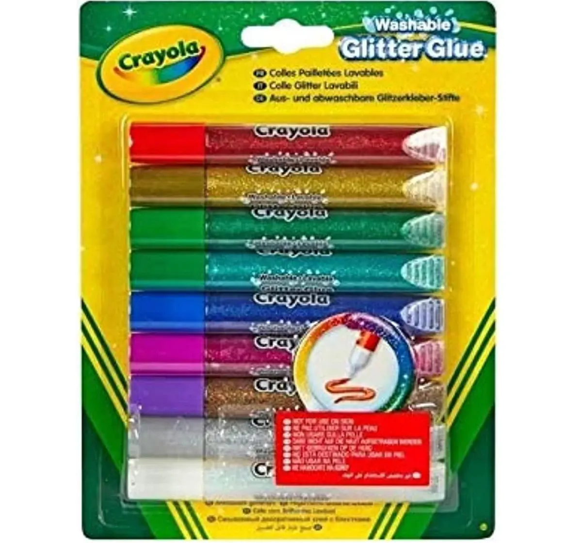 Crayola Bold Washable Glitter Glue, 9 Pieces, 3Y+