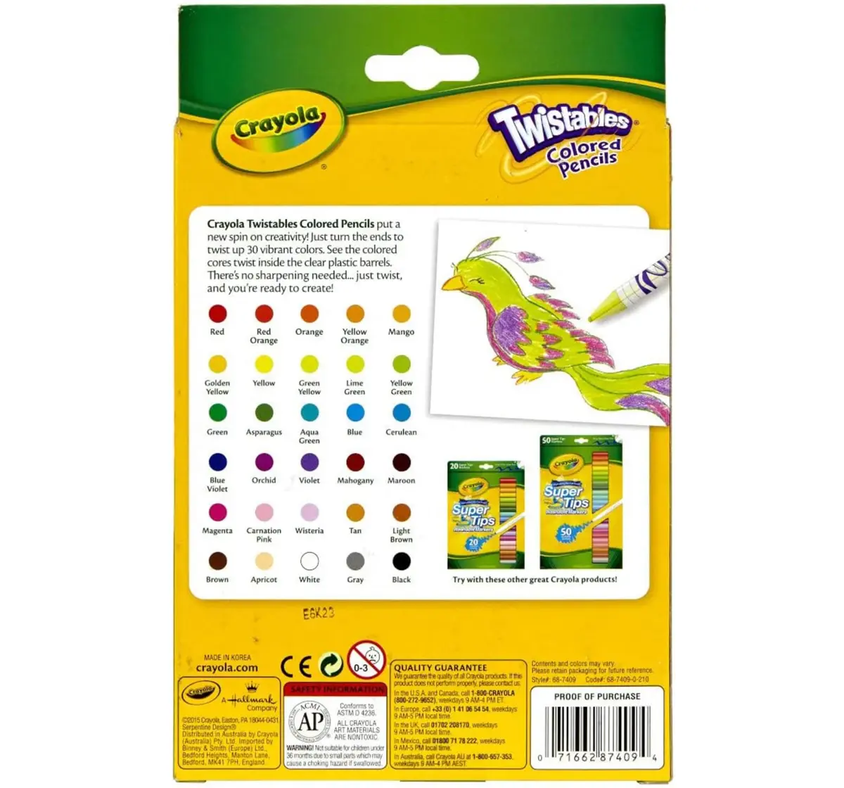 Crayola Twistables Colored Pencils, 30 pieces, 3Y+