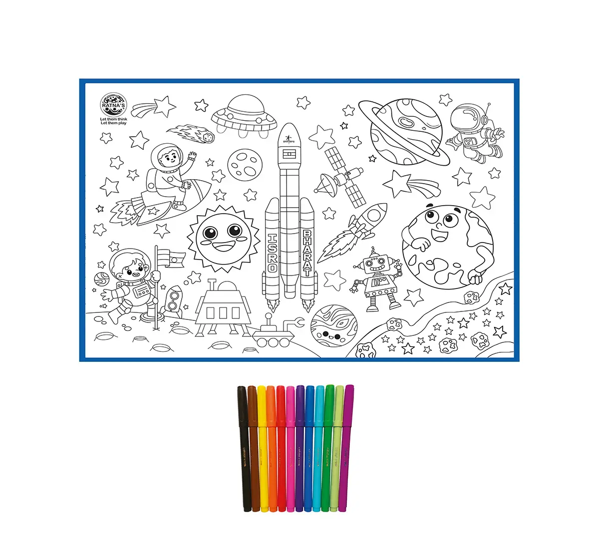 Ratna's My Colouring Mat Chandrayaan, Colouring Kit, Multicolour, 5Y+
