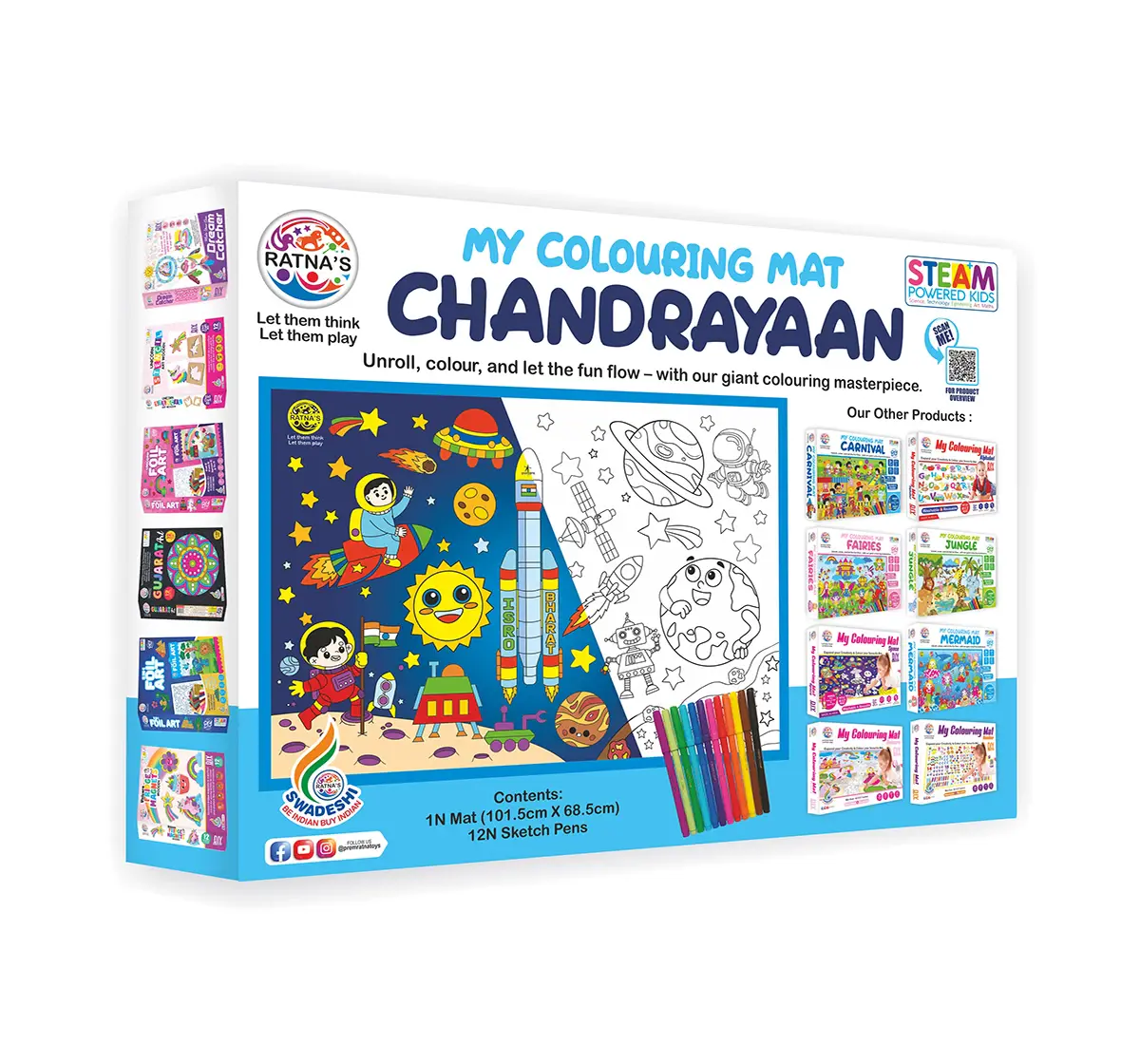 Ratna's My Colouring Mat Chandrayaan, Colouring Kit, Multicolour, 5Y+