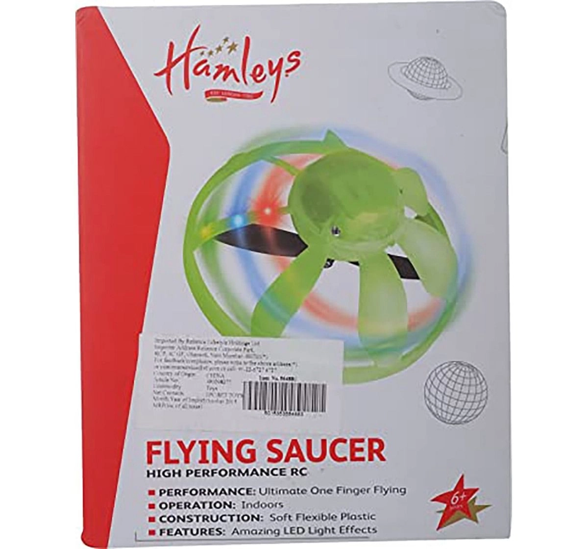 Hamleys  Remote Controlled Flying Saucer, Green (Color May Vary) Remote Control Toys for Kids age 6Y+ (Green)