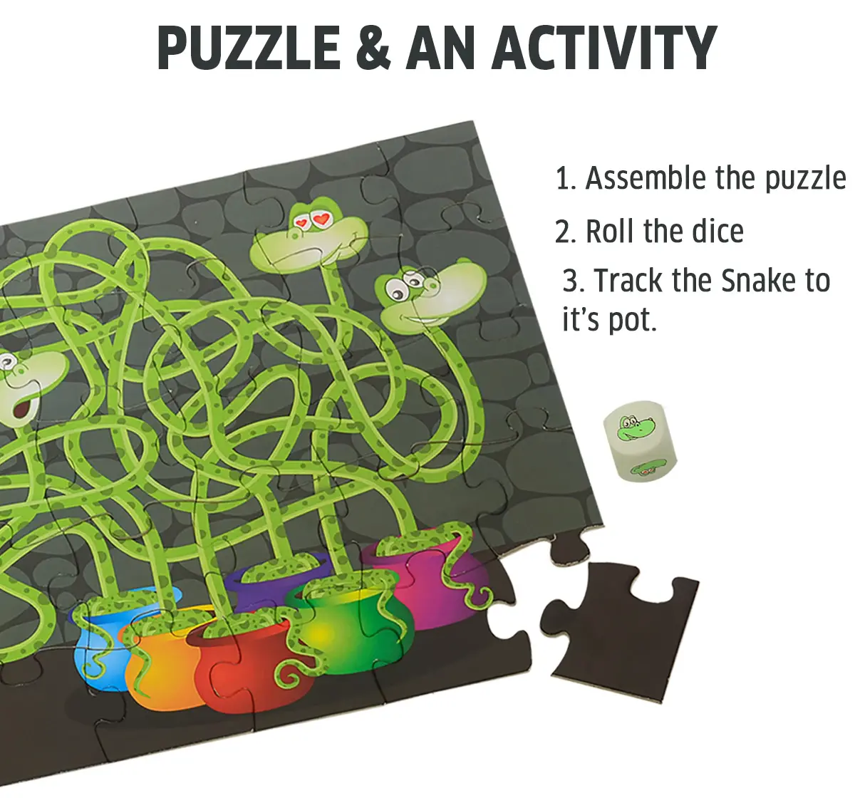 Chalk and Chuckles Moody Snakes A Maze & a Jigsaw Puzzle, 3Y, Multicolour