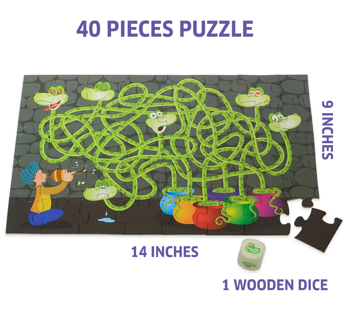 Chalk and Chuckles Moody Snakes A Maze & a Jigsaw Puzzle, 3Y, Multicolour