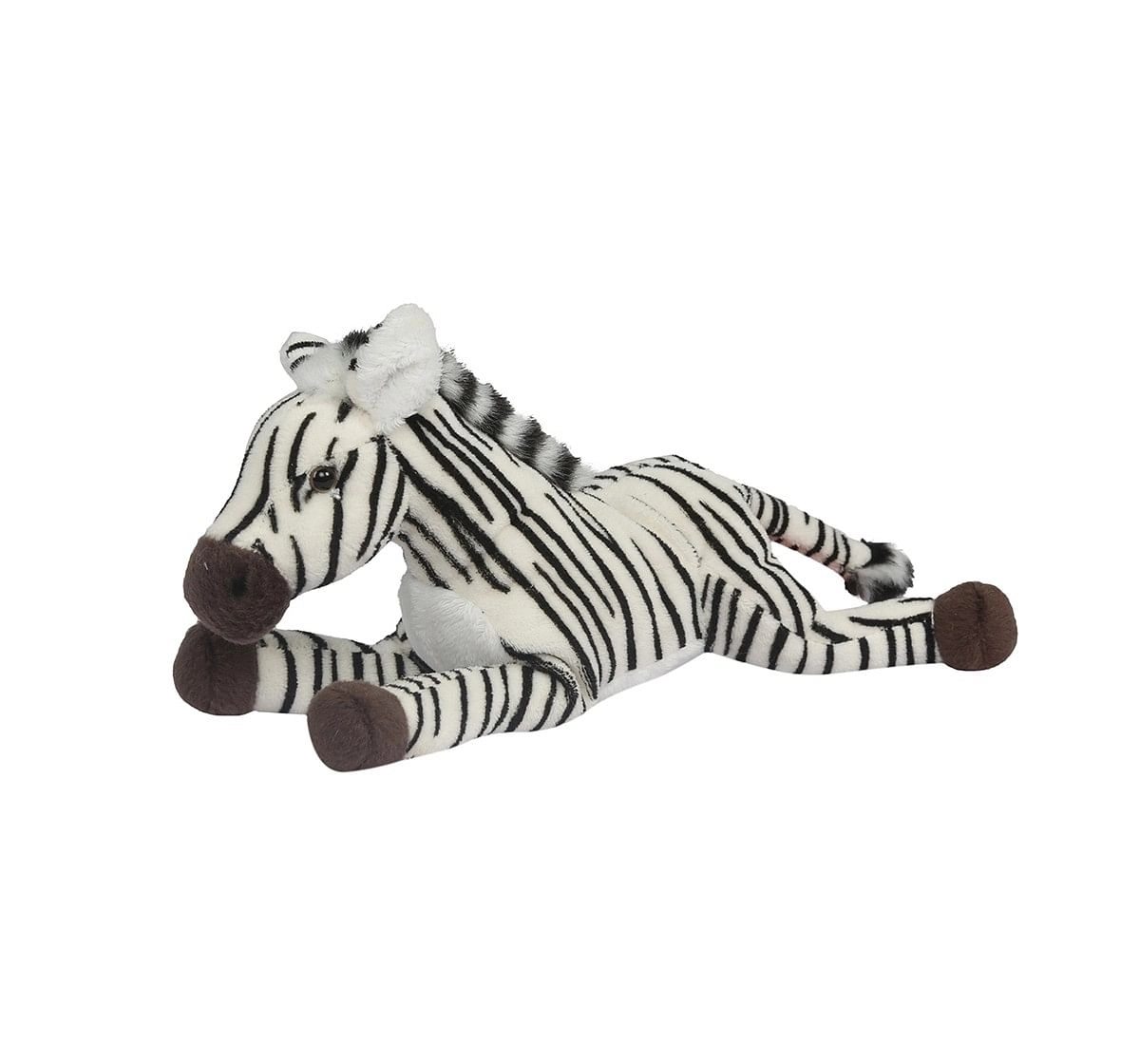 Hamleys Lying Zebra Soft Toy (Black/White) Animals & Birds for Kids age 0M+ - 5 Cm 
