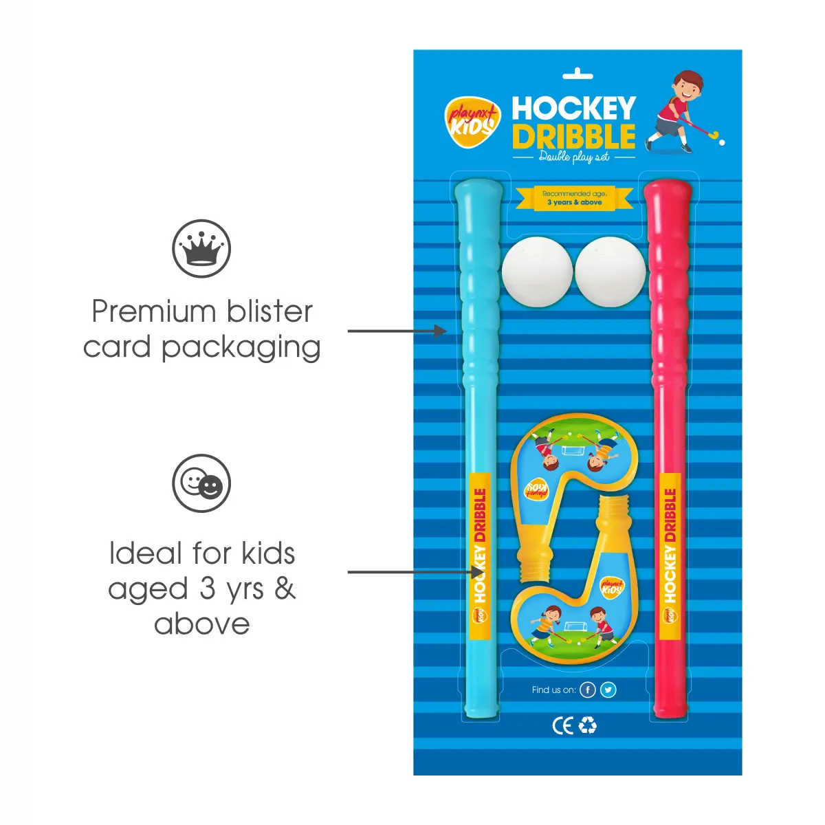 Playnxy Kids Hockey Dribble Double Play Set , 2Y+ (Multicolor)