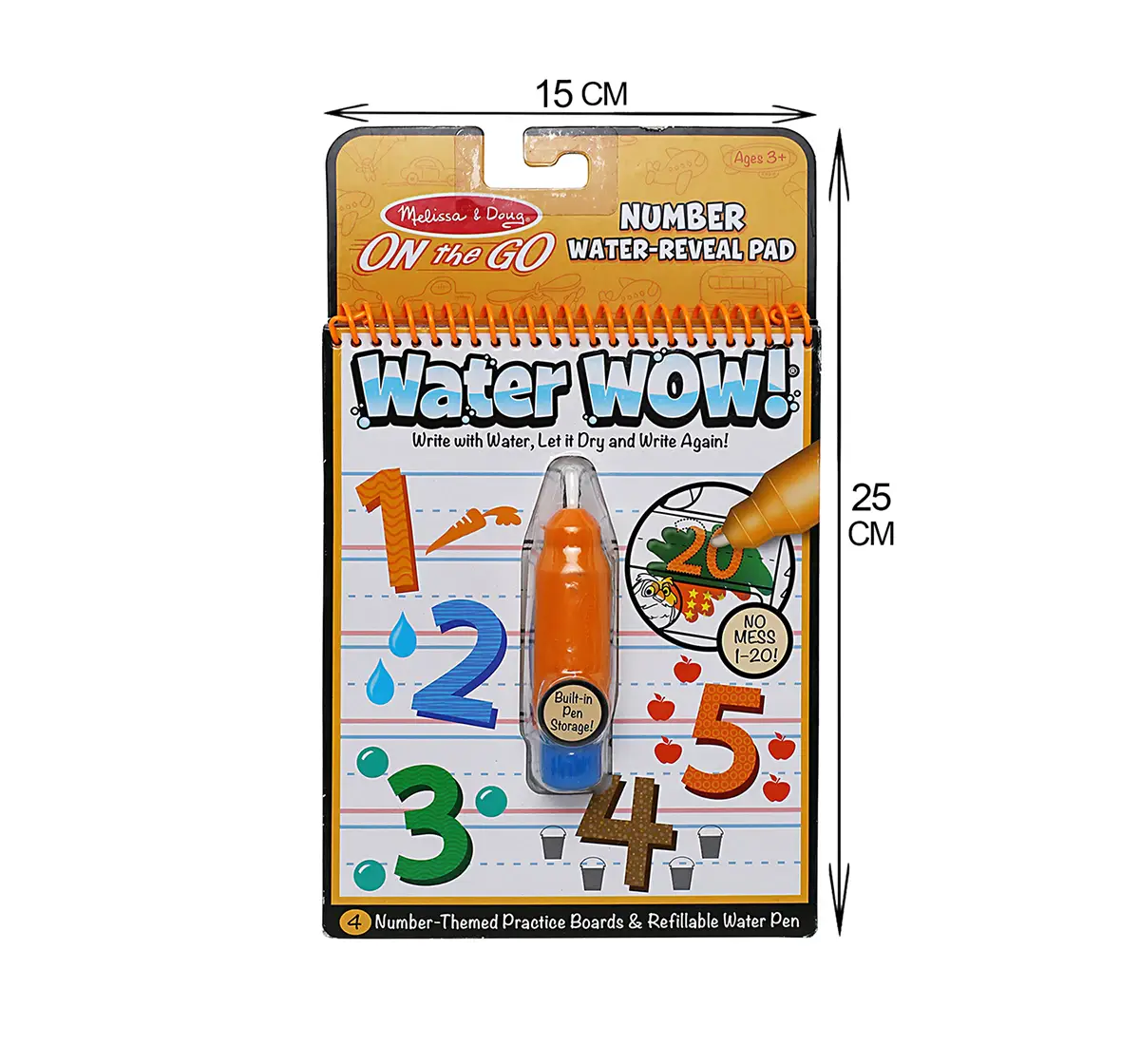 Melissa & Doug Water Wow Numbers, Multi Color DIY Art & Craft Kits for Kids age 3Y+ (Orange)