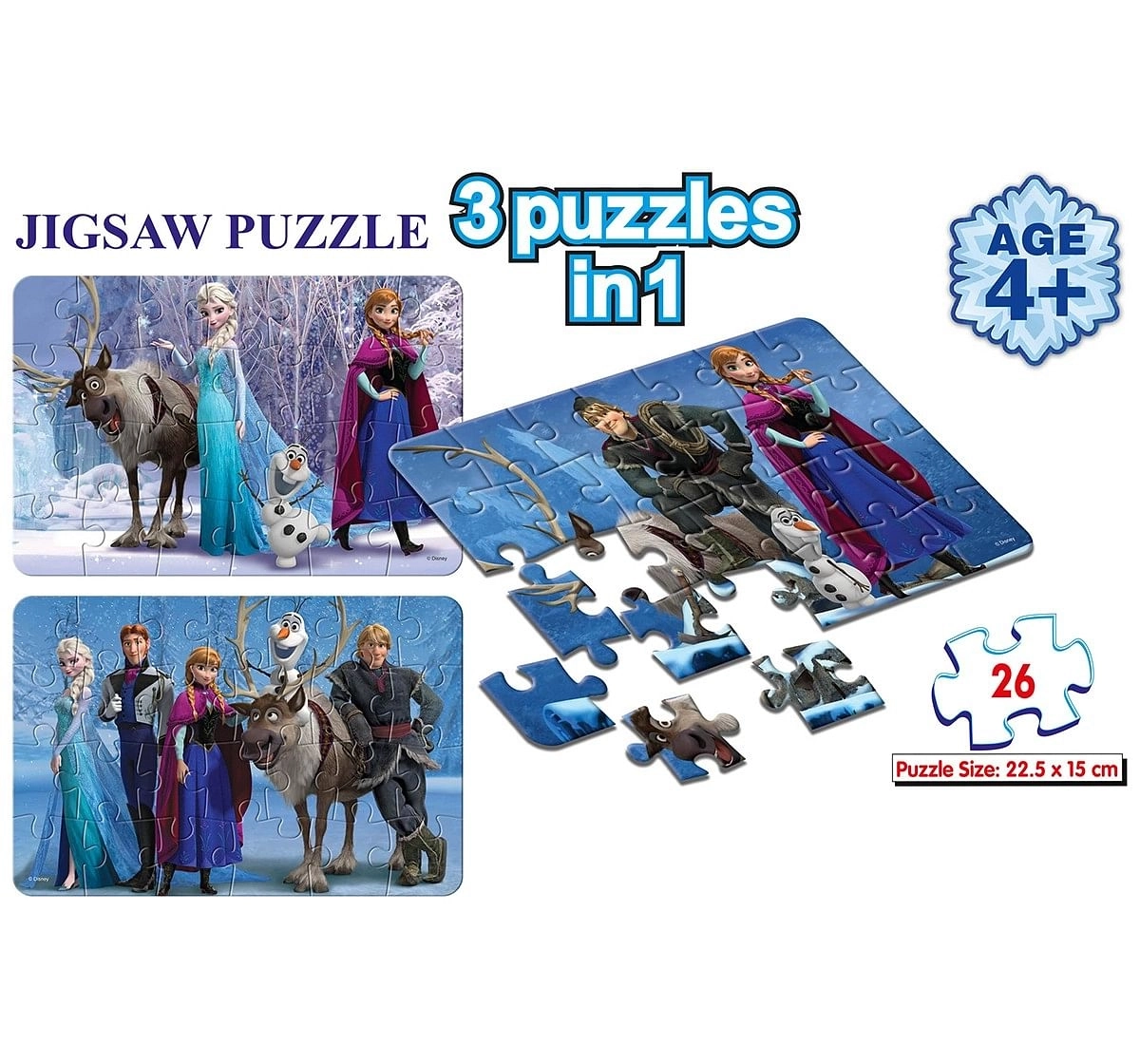  Frank Frozen 3 In 1 Puzzle Puzzles for Kids age 5Y+ 
