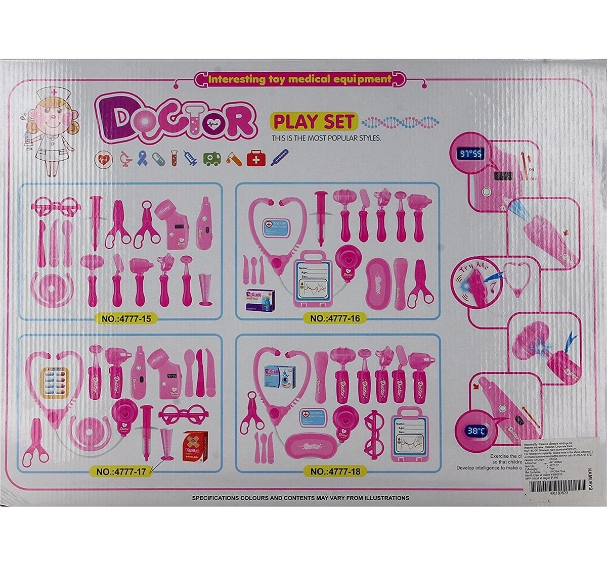 Comdaq Doctor Set Roleplay Set for Kids age 24M+ (Pink) 