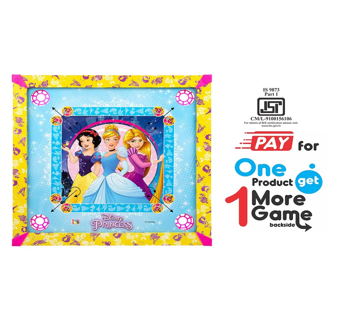 ITOYS 20X20 Disney Princess Carrom, Multicolour, 4Y+