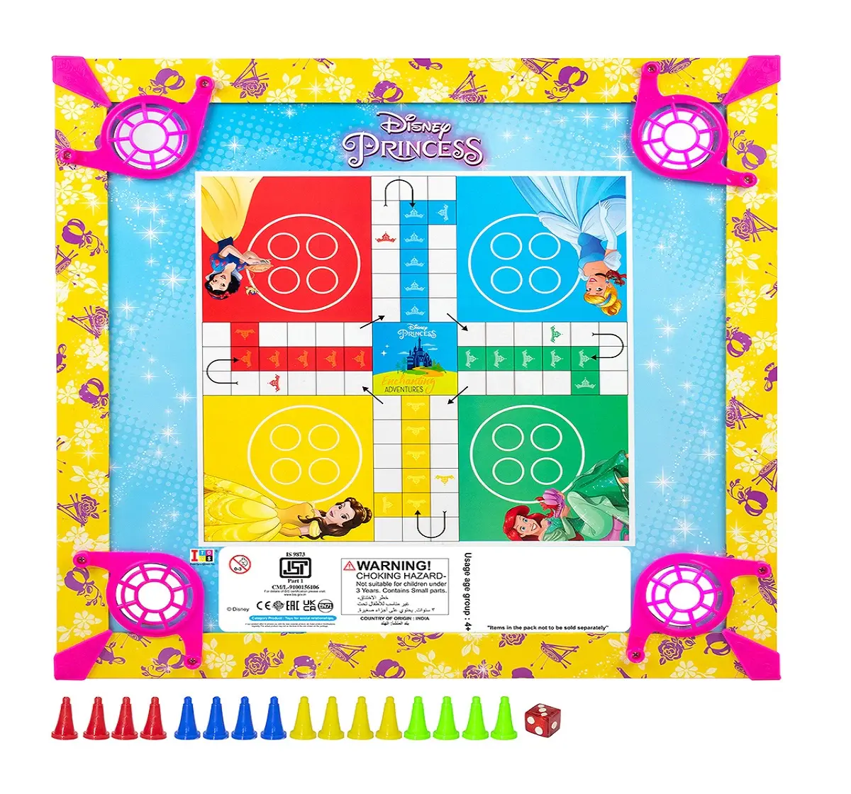 ITOYS 20X20 Disney Princess Carrom, Multicolour, 4Y+