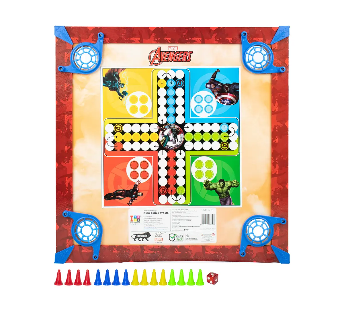 ITOYS 20X20 Avenger Carrom, Multicolour, 4Y+