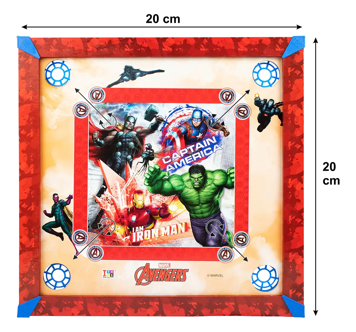 ITOYS 20X20 Avenger Carrom, Multicolour, 4Y+