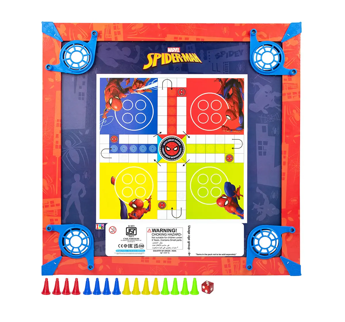 ITOYS 20X20 Spiderman Carrom, Multicolour, 4Y+