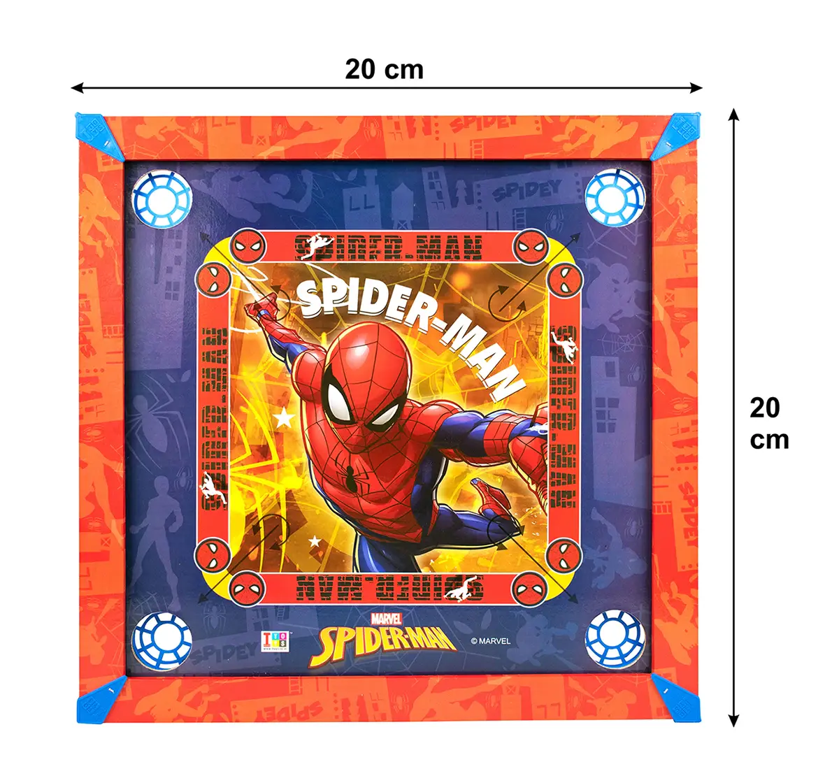 ITOYS 20X20 Spiderman Carrom, Multicolour, 4Y+