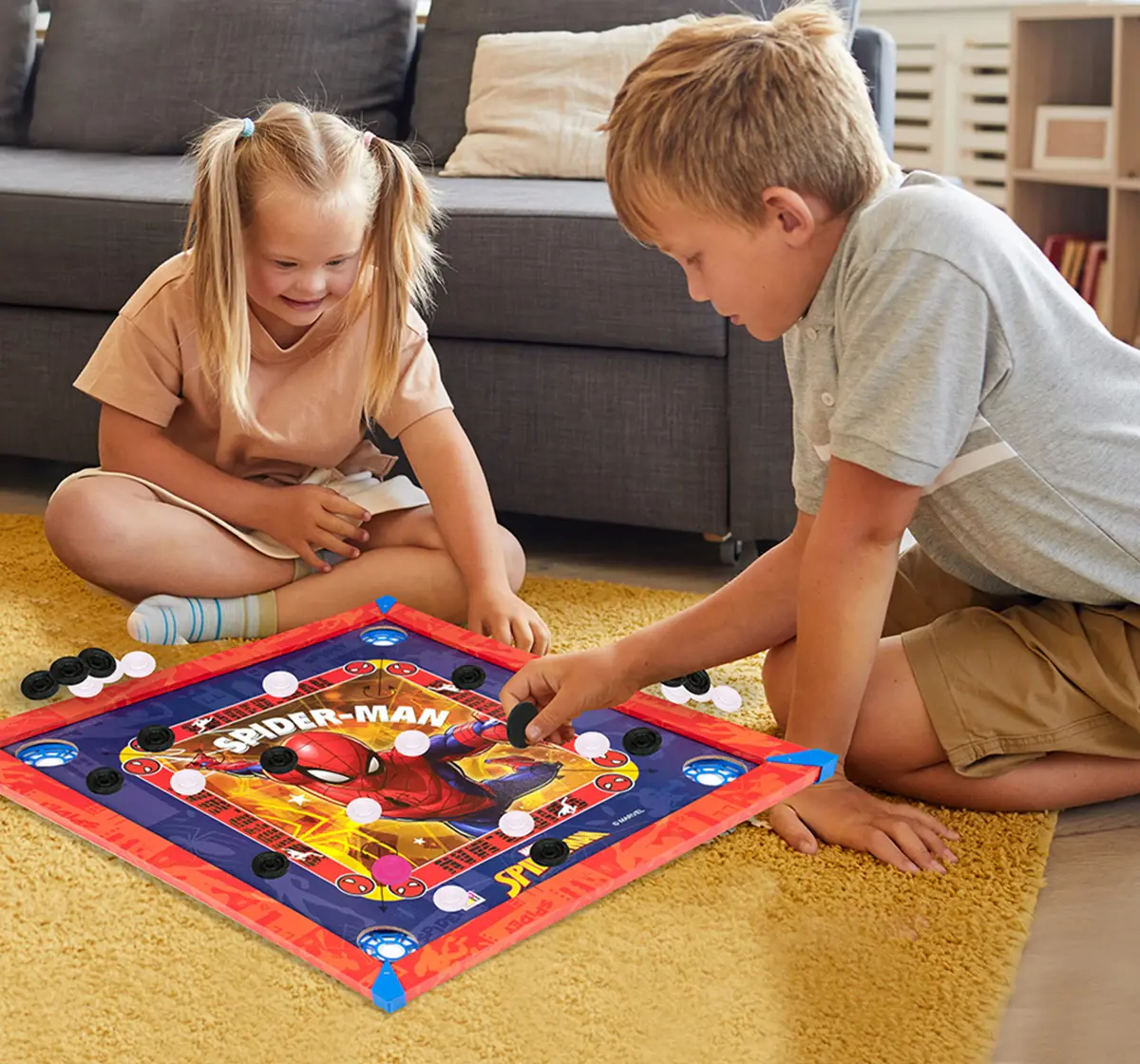 ITOYS 20X20 Spiderman Carrom, Multicolour, 4Y+