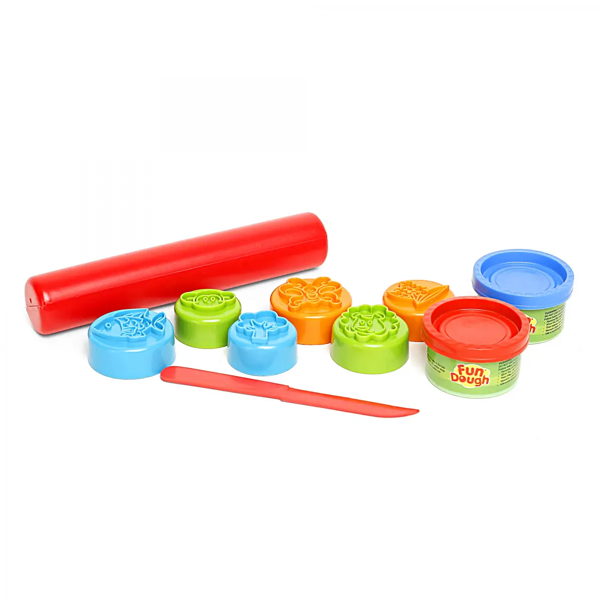 Funskool Fun Dough Roller Set with 2 tubs of 25g each & Accessories, 3Y+, Multicolour