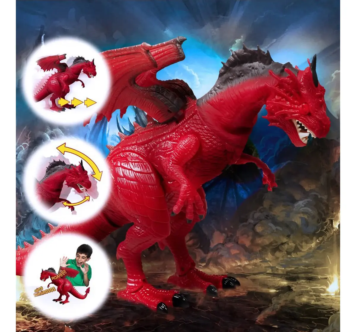 Dragon I Mighty Megasaur Lights And Sound Dragon (Red)