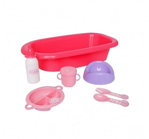 Baby ELLIE Bathtime Bathtime Set (Pink/Purple) Dolls & Accessories for Kids age 3Y+ (Pink)