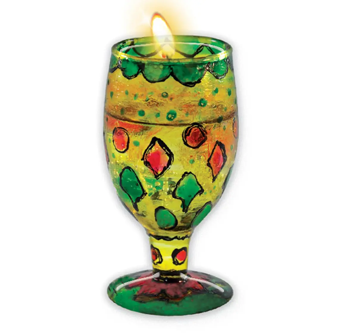 Toy Kraft Glass Painted Sparkling Gel Candles, Multicolor, 8Y+