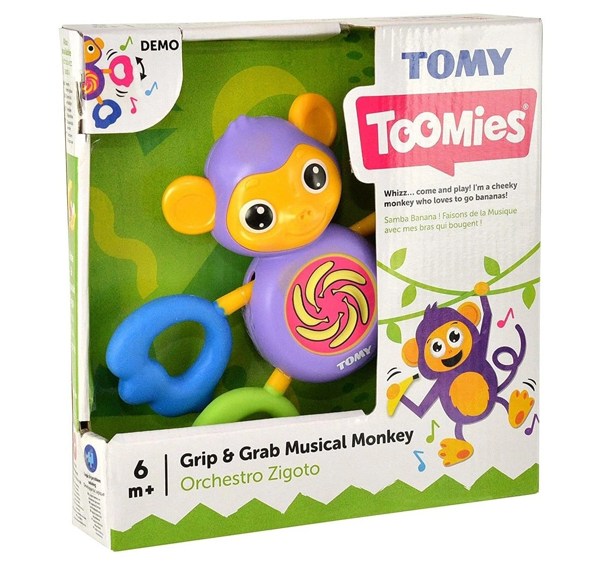 Tomy Grip  Grab Musical Monkey Musical Toys for Kids age 6M+ 