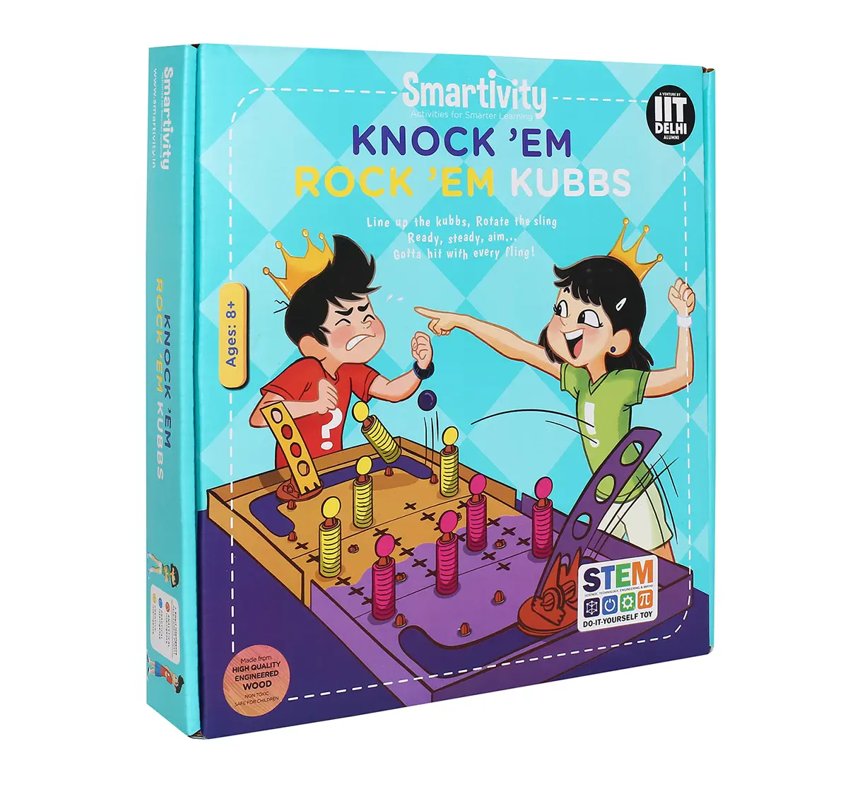 Smartivity Knock 'Em Rock 'Em Kubbs : Stem, Learning, Educational and Construction Activity Toy Gift for age 8Y+  (Multi-Color)