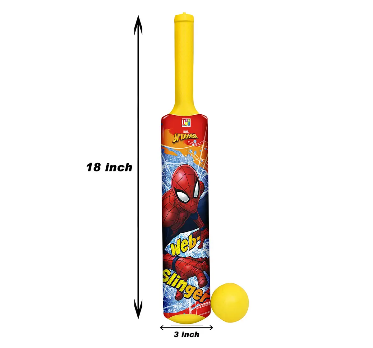 IToys Marvel Spiderman My first Bat & ball set for kids (Size.1),  3Y+(Multicolour)