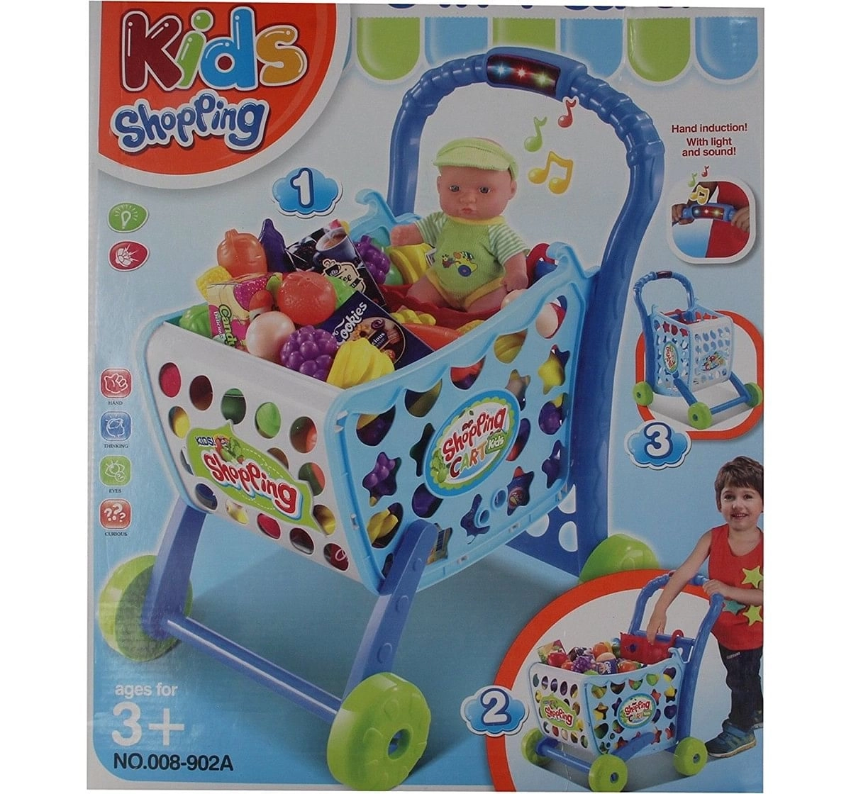 Comdaq Shopping Cart Playset with Light And Music for age 3Y+ (Blue)