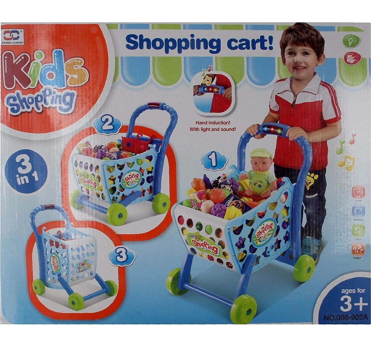 Comdaq Shopping Cart Playset with Light And Music for age 3Y+ (Blue)