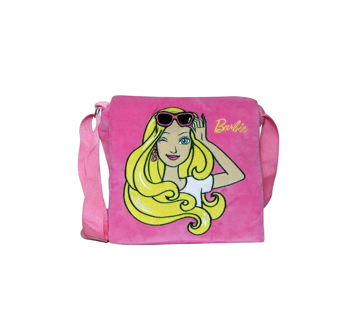 Shop Barbie Soft Buddies Polyester Sling Bag Pink Plush