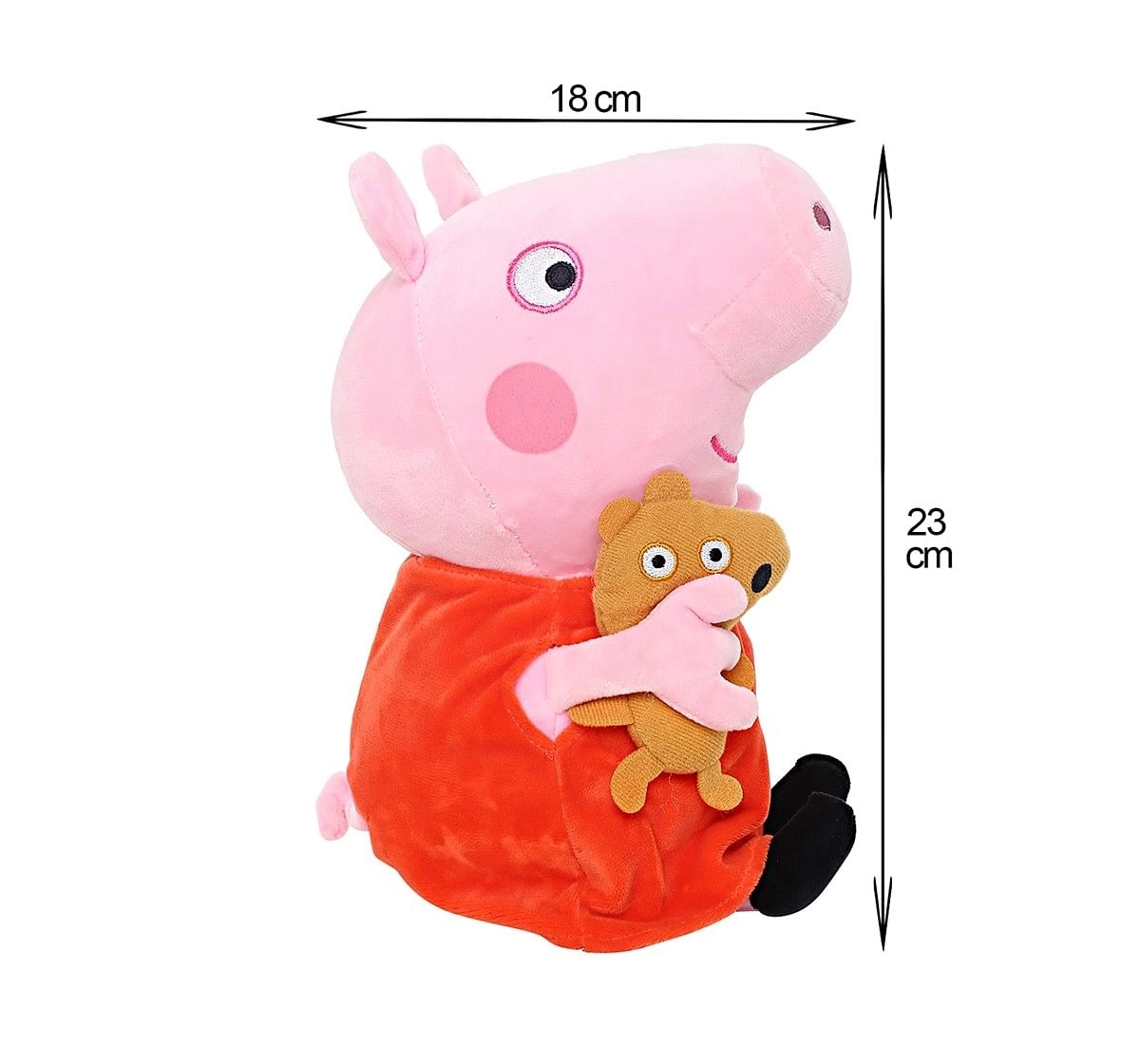 Peppa Pig with Bear 30 Cm Soft Toy for Kids age 2Y+ (Orange)