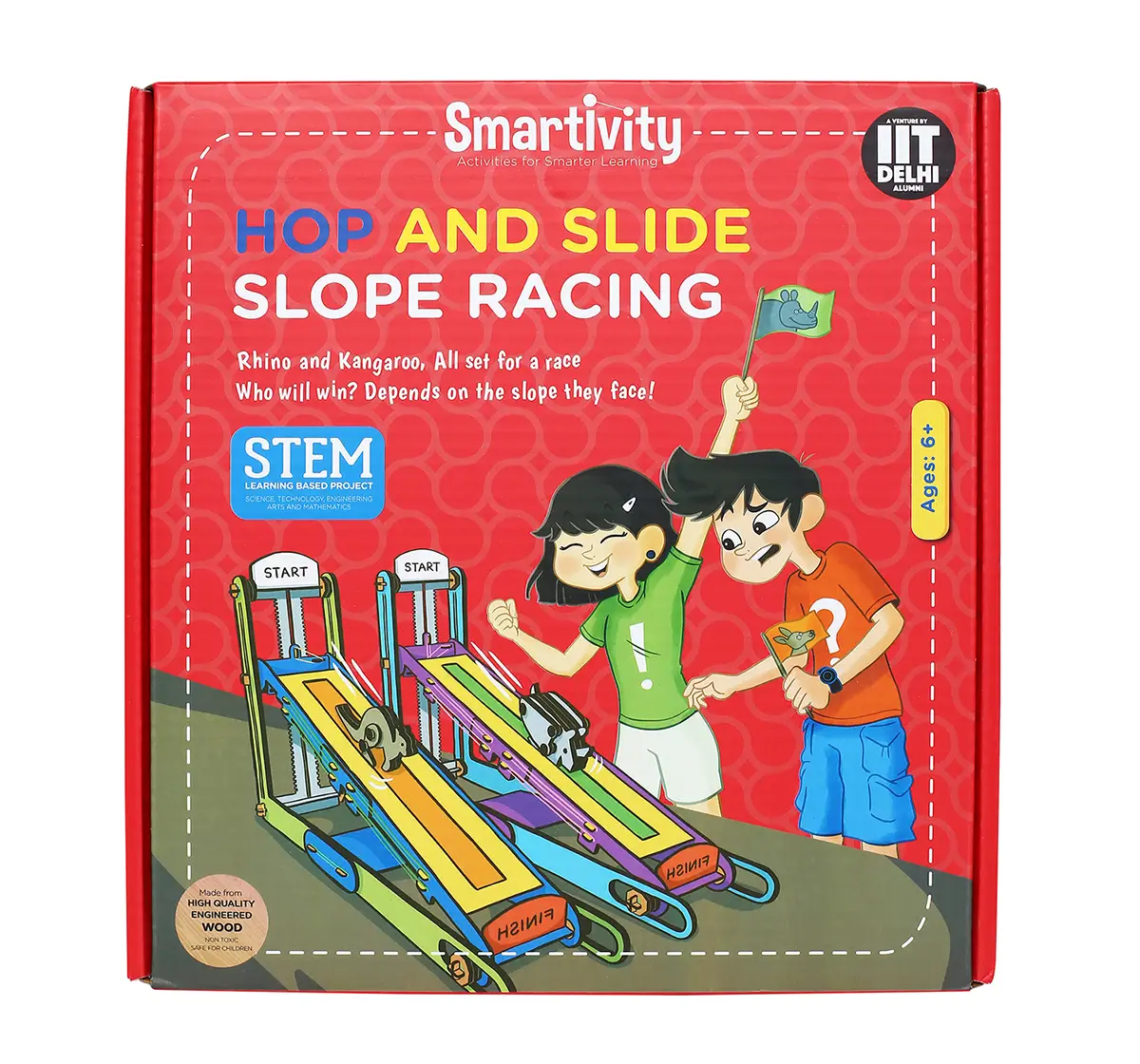 Smartivity Hop and Slide Slope Racing:  Stem, Learning, Educational and Construction Activity Toy Gift for Kids age 6Y+  (Multi-Color)