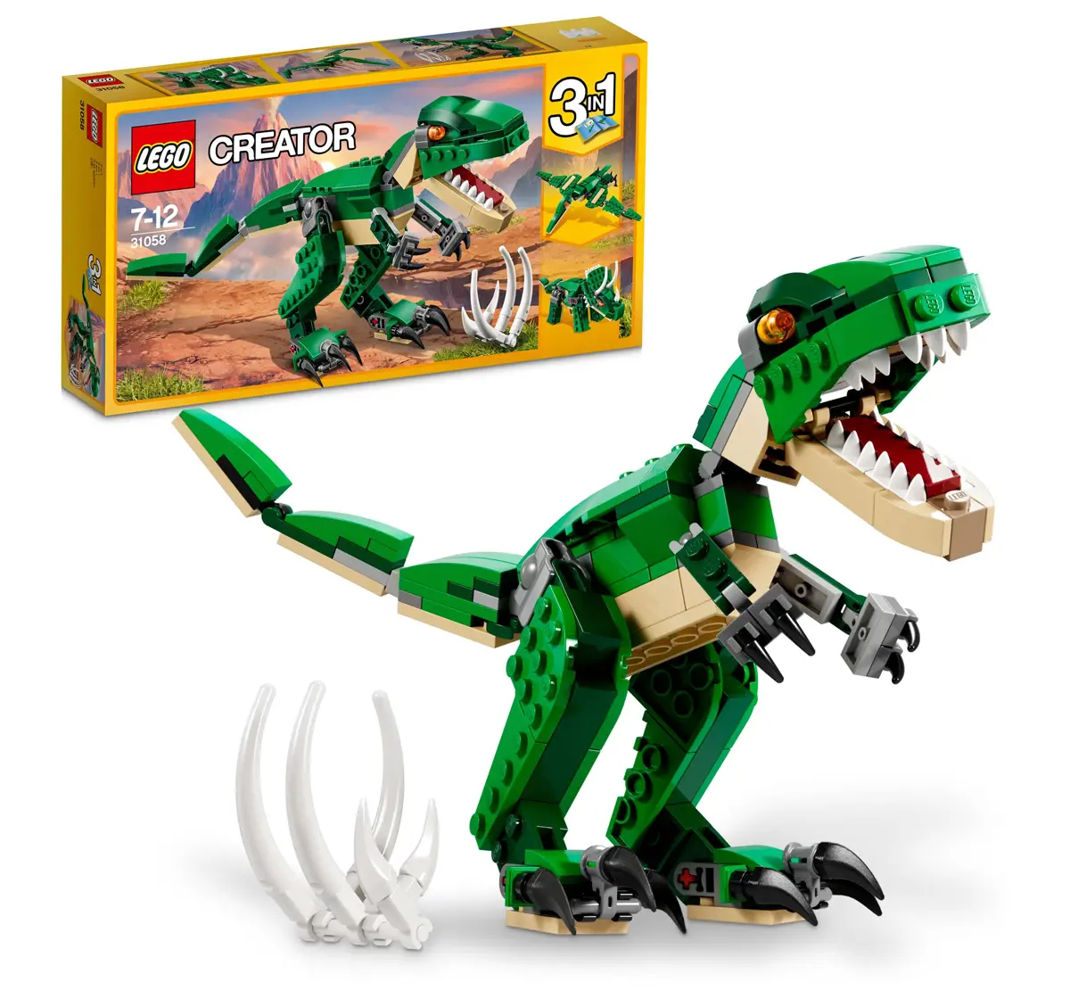 LEGO Creator 3in1 Mighty Dinosaurs Building Blocks for Kids 31058 (174 Pieces)