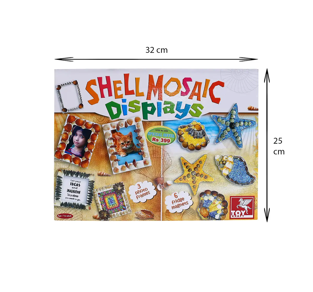  Toy Kraft Shell Mosaic Displays DIY Art & Craft Kits for Kids age 7Y+ 