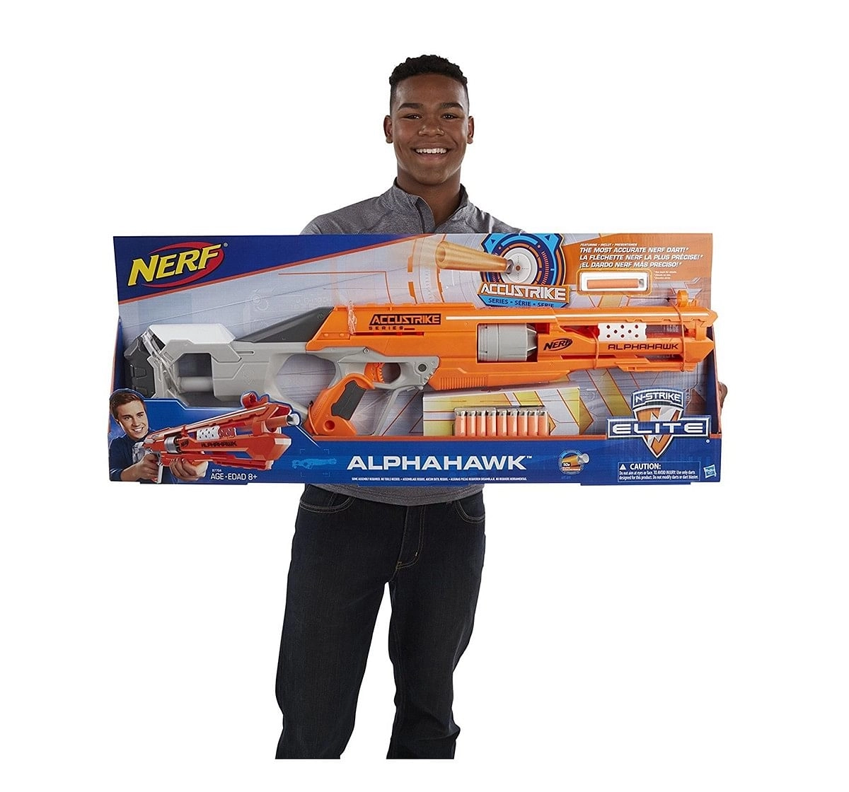  Nerf Alphahawk Accustrike Elite Blaster -- Revolving 5-Dart Drum, age 8Y+ 