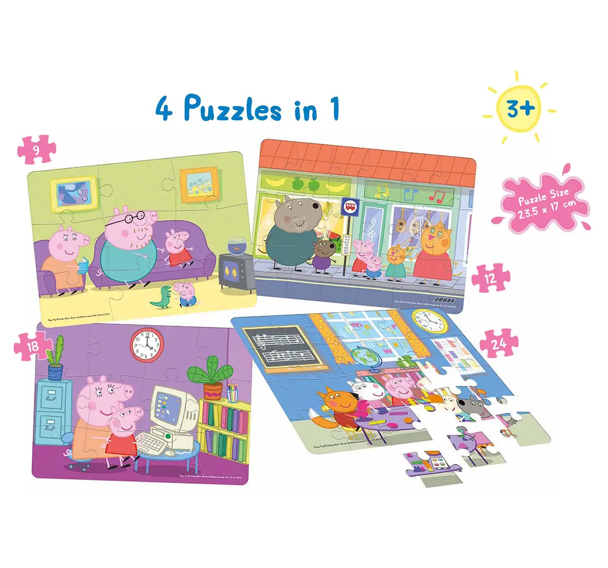 Frank Peppa Pig 4 In 1 Puzzle  for Kids age 3Y+ 